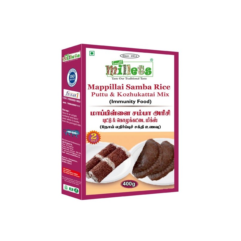 MAPPILAI SAMBA RICE PUTTU & KOZHUKATTAI MIX 400 gm